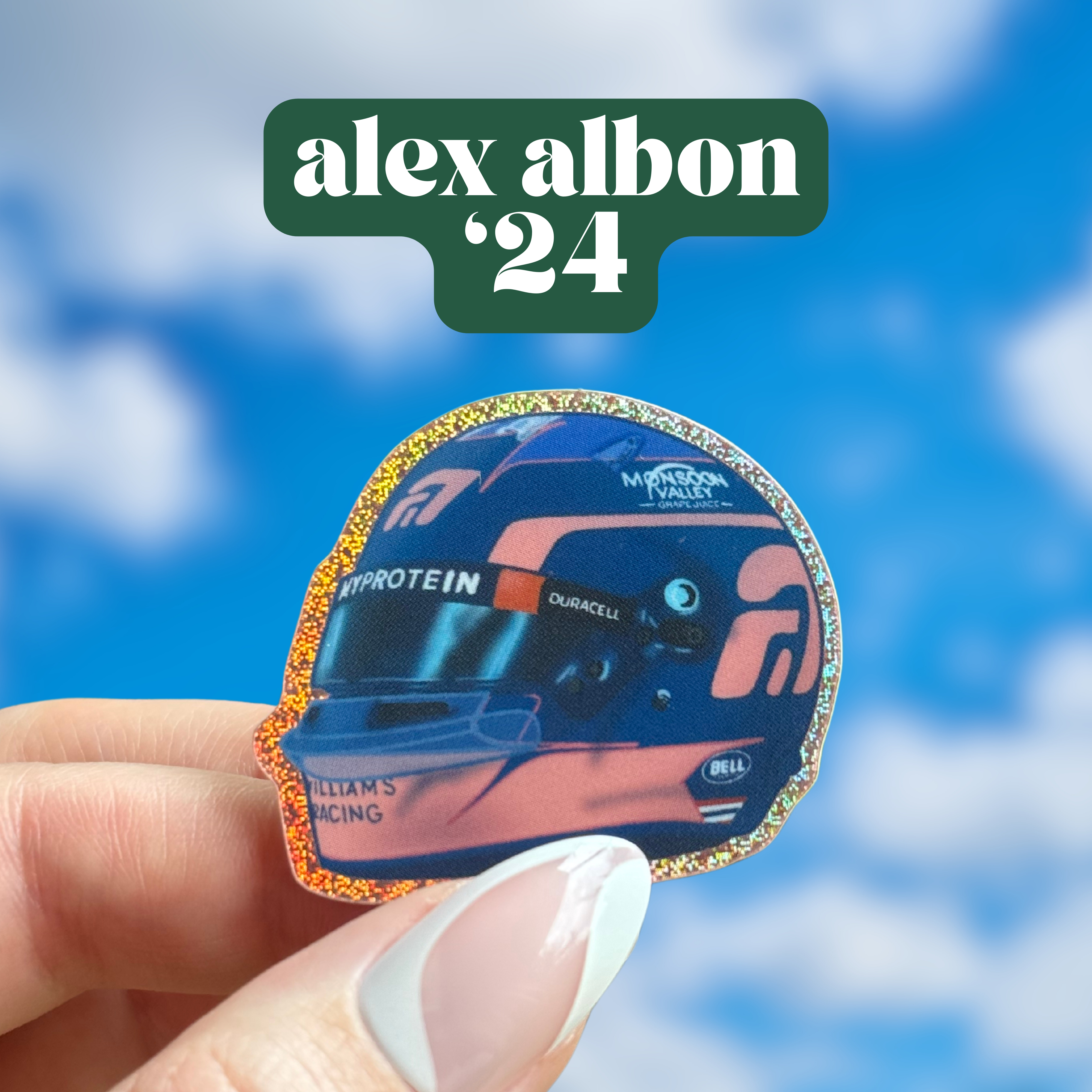 Alex Albon 2024 mini helmet sticker
