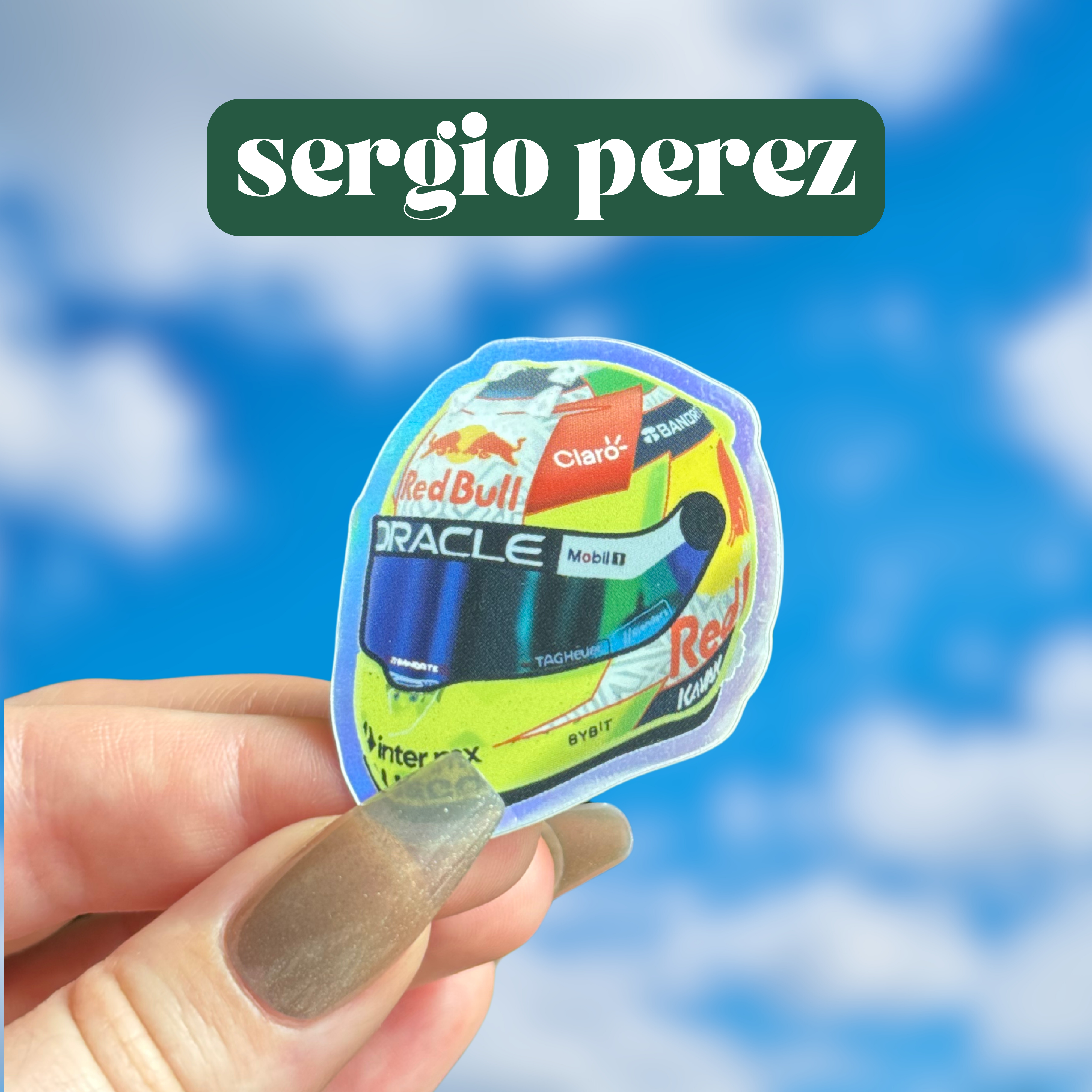 Sergio Perez mini helmet sticker