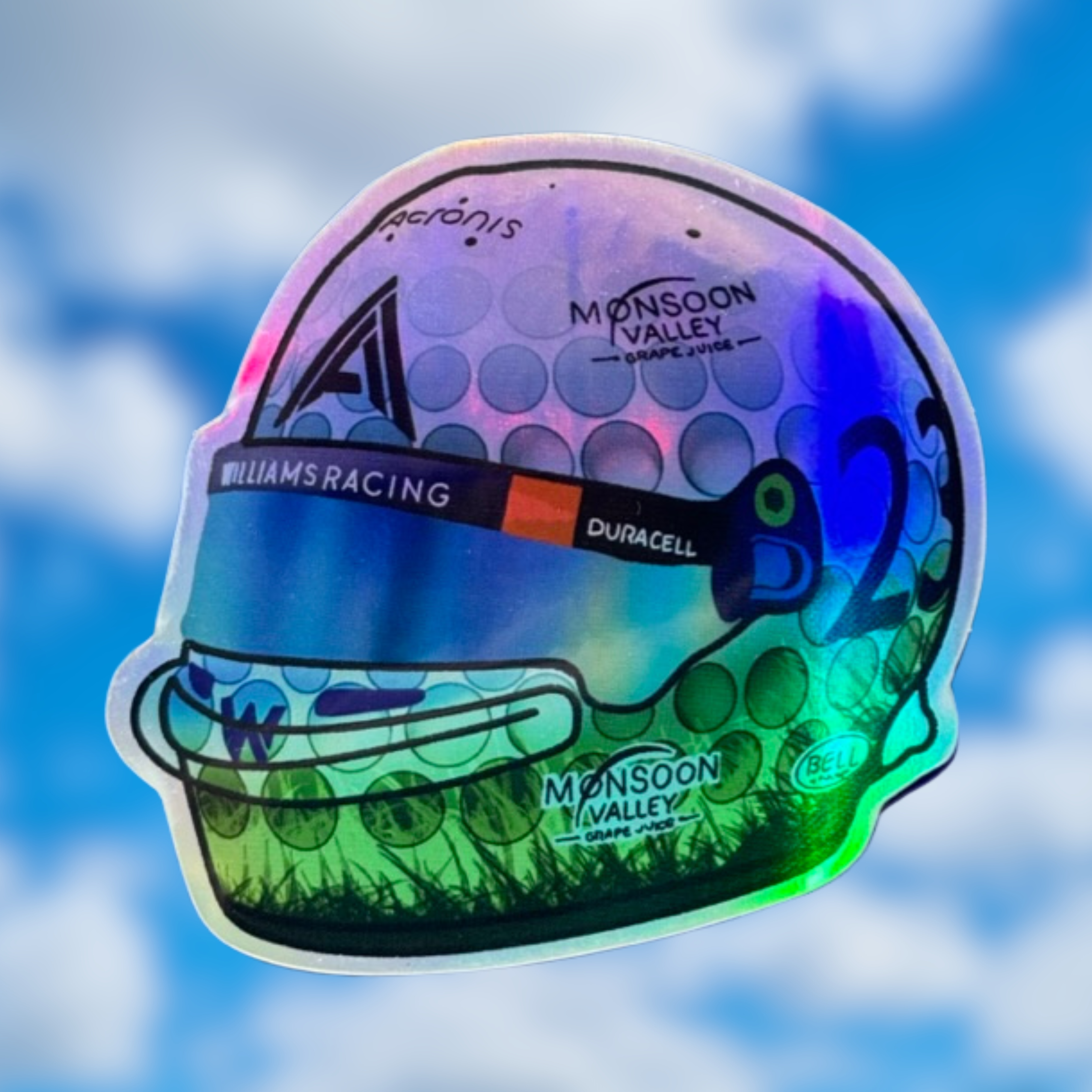 Large Alex Albon helmet sticker
