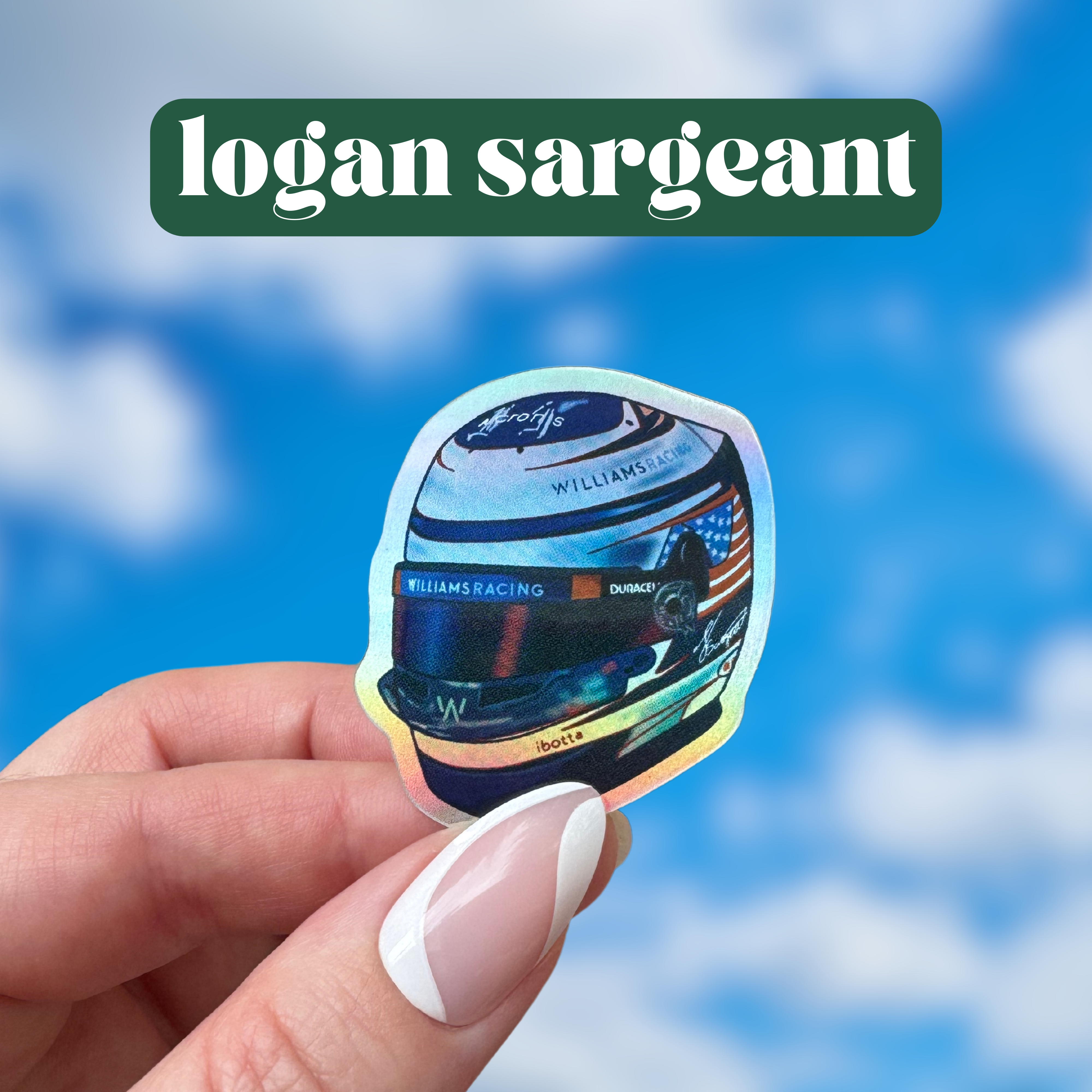 Logan Sargeant mini helmet sticker