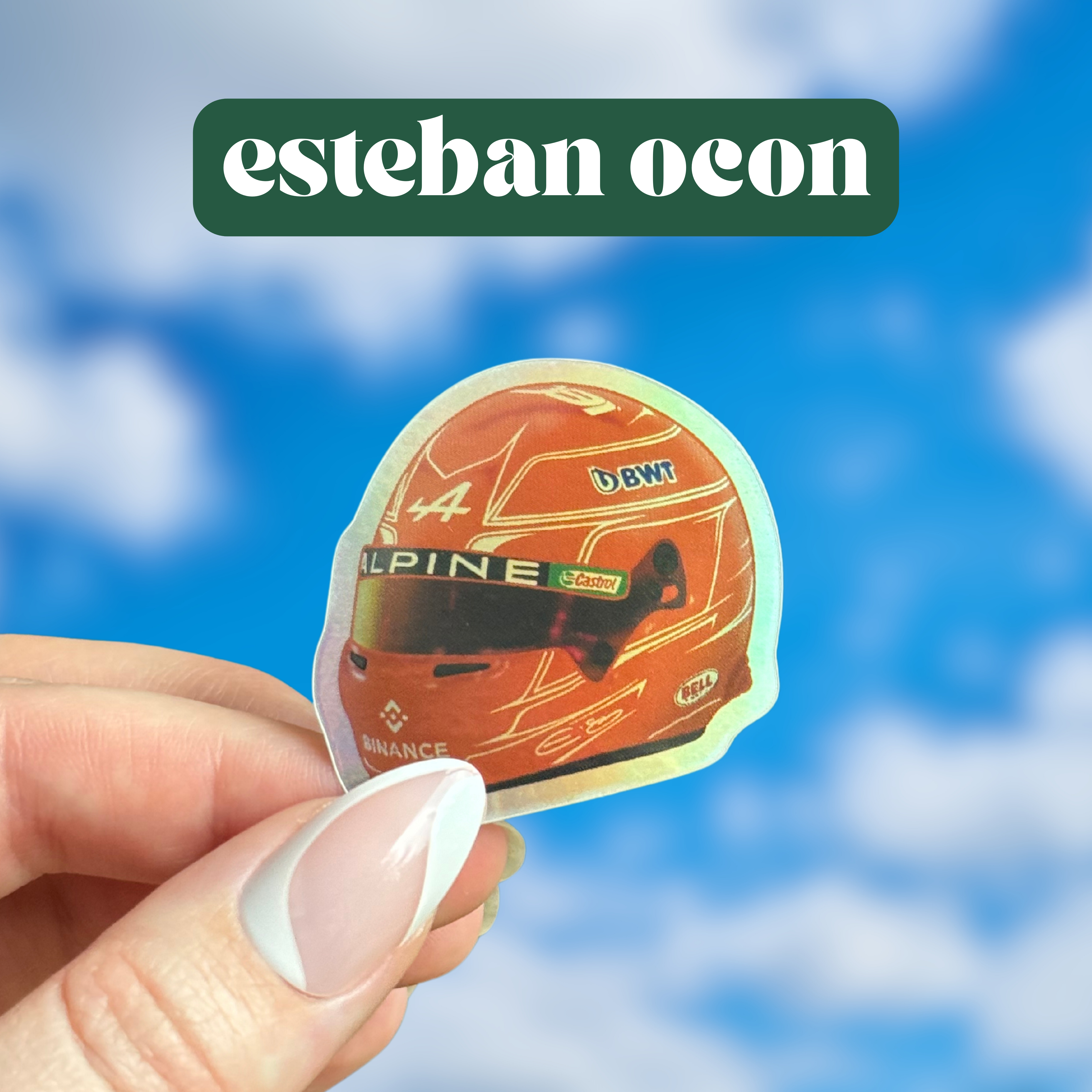 Esteban Ocon mini helmet sticker