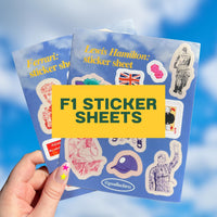 F1 sticker sheets | cute F1 sticker for notebooks, water bottles, laptops | F1 Lewis Hamilton Charles Leclerc Carlos Sainz sticker