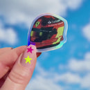 Carlos Sainz mini helmet sticker | cute F1 sticker for notebooks, water bottles, laptops | F1 Ferrari