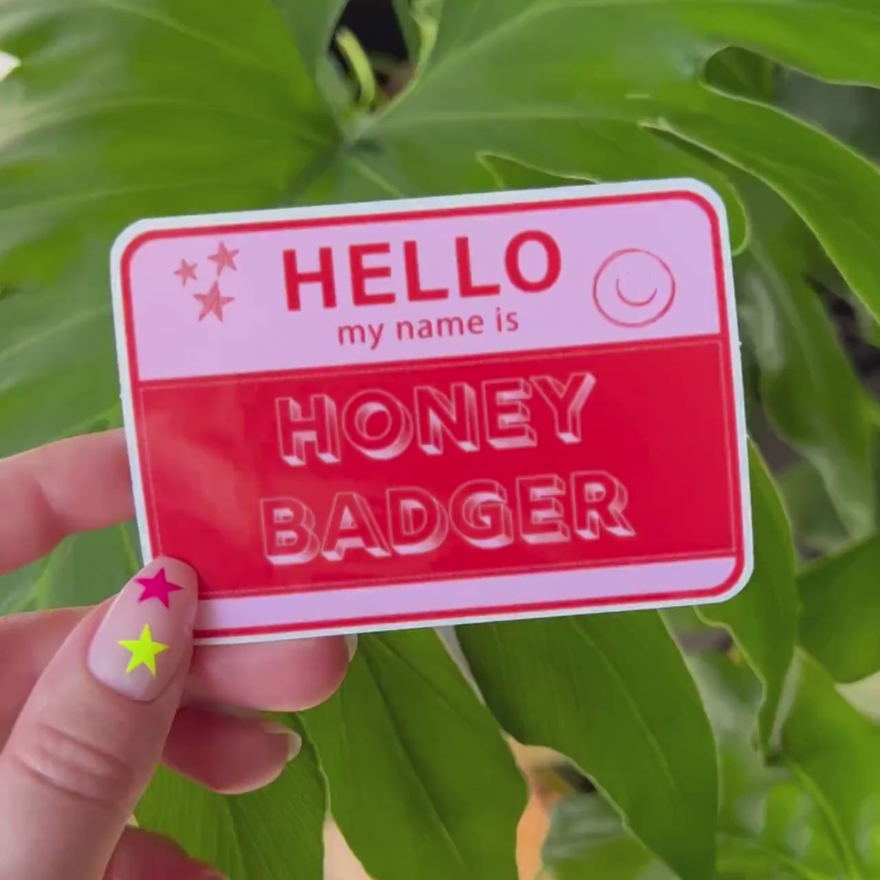 Hello My Name Is Honey Badger sticker