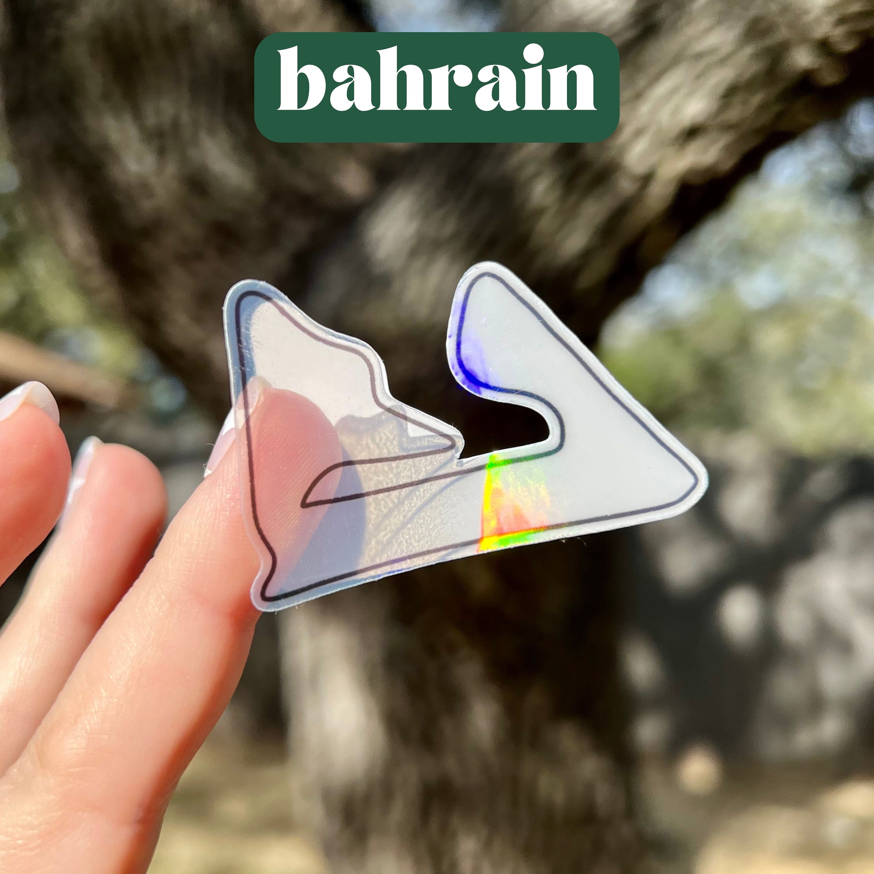 F1 holographic track stickers | clear sticker for F1 tracks | Silverstone Bahrain Spa formula one
