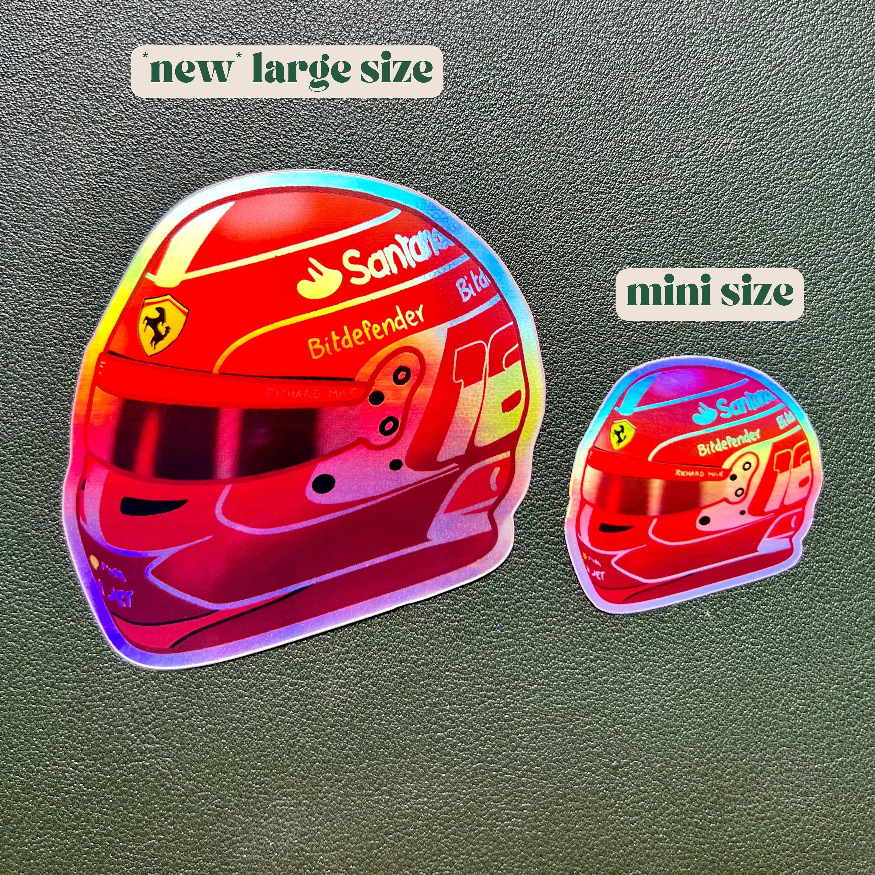 F1 helmet stickers - large | cute Formula One sticker for notebooks, water bottles, laptops | Red Bull Ferrari McLaren F1