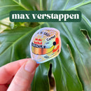 Max Verstappen mini helmet sticker | cute Formula One sticker for notebooks, water bottles, laptops | Red Bull F1