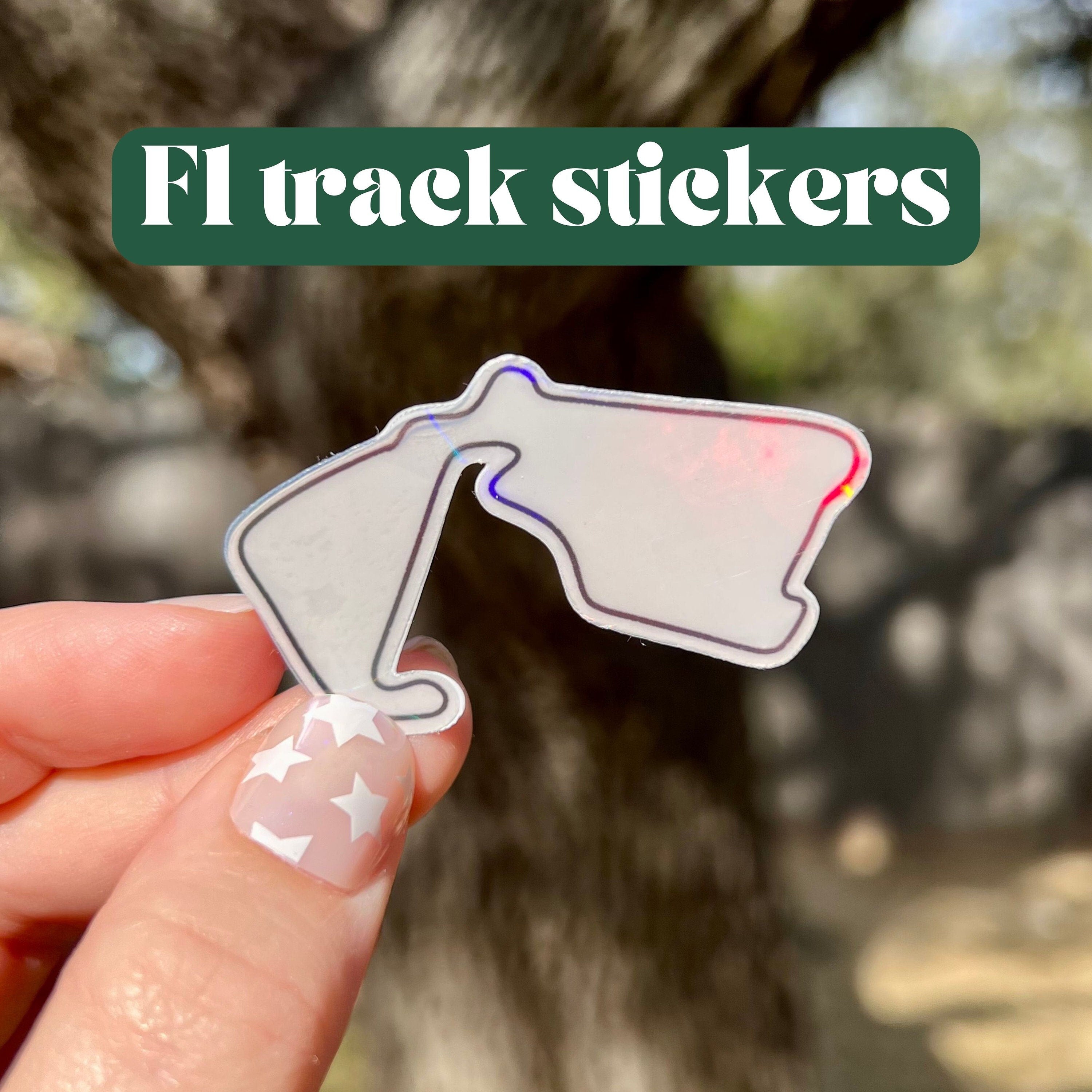 F1 holographic track stickers