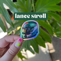 Lance Stroll mini helmet sticker | cute F1 sticker for notebooks, water bottles, laptops | F1 Aston Martin