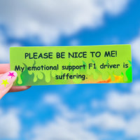 F1 sticker | Emotional Support F1 driver | F1 sticker for notebooks, laptops, and water bottles, Formula One stickers | Charles Leclerc