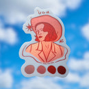 Red Western Girl sticker