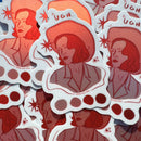 Red Western Girl sticker