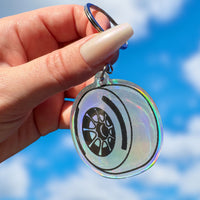 Holographic F1 Tyre keychain