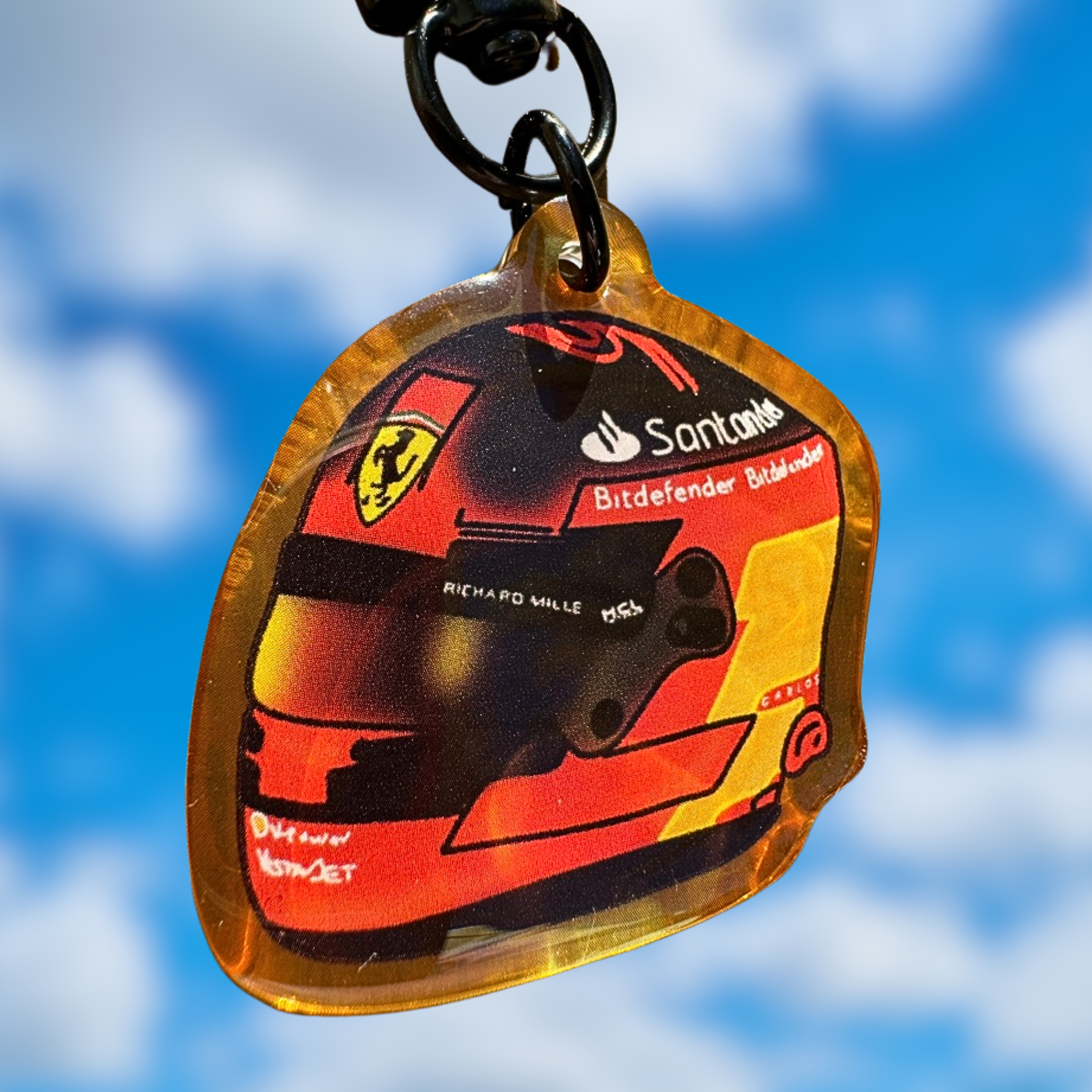 Colorful Carlos Sainz keychain