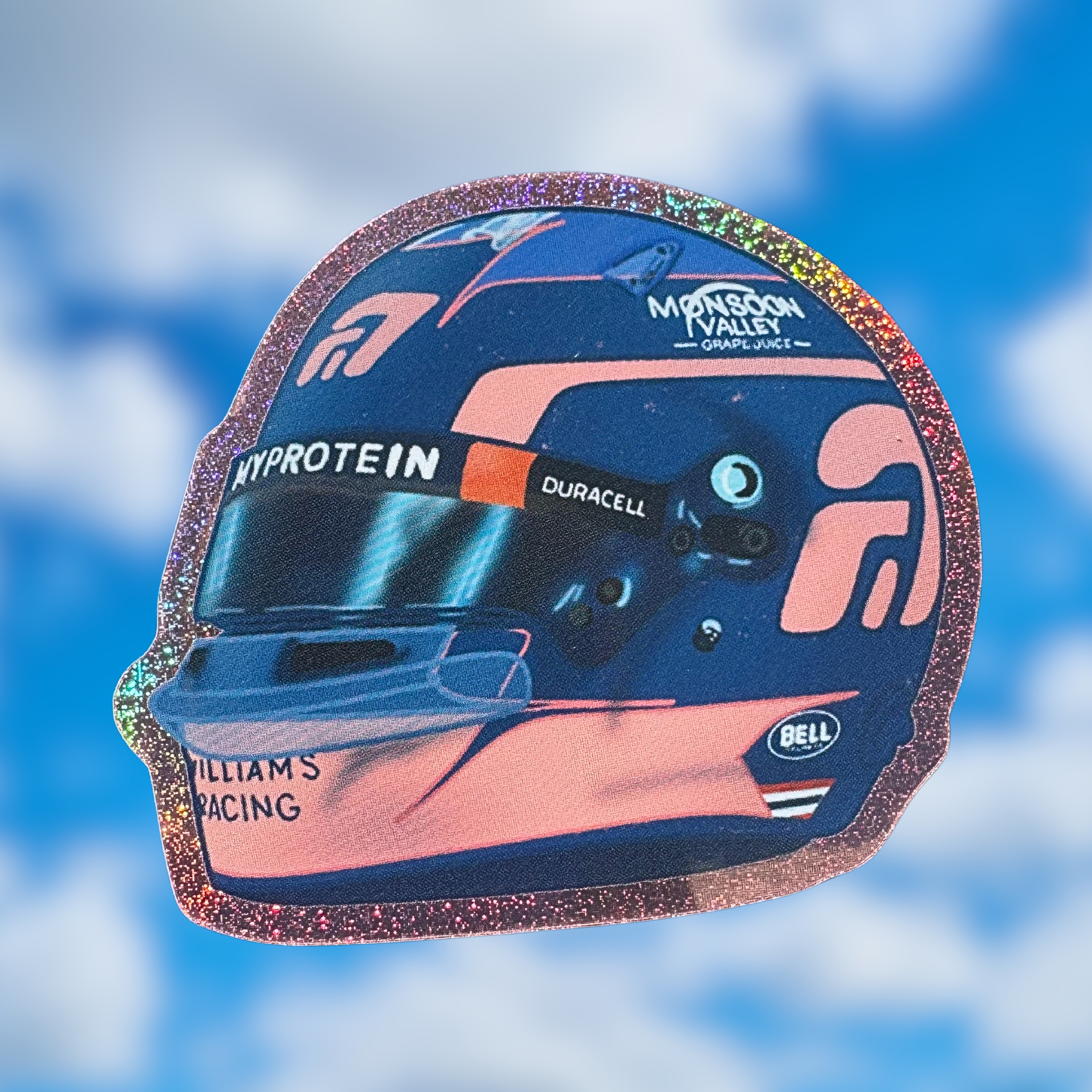 Large Alex Albon 2024 helmet sticker