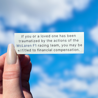 If You Or A Loved One, McLaren sticker