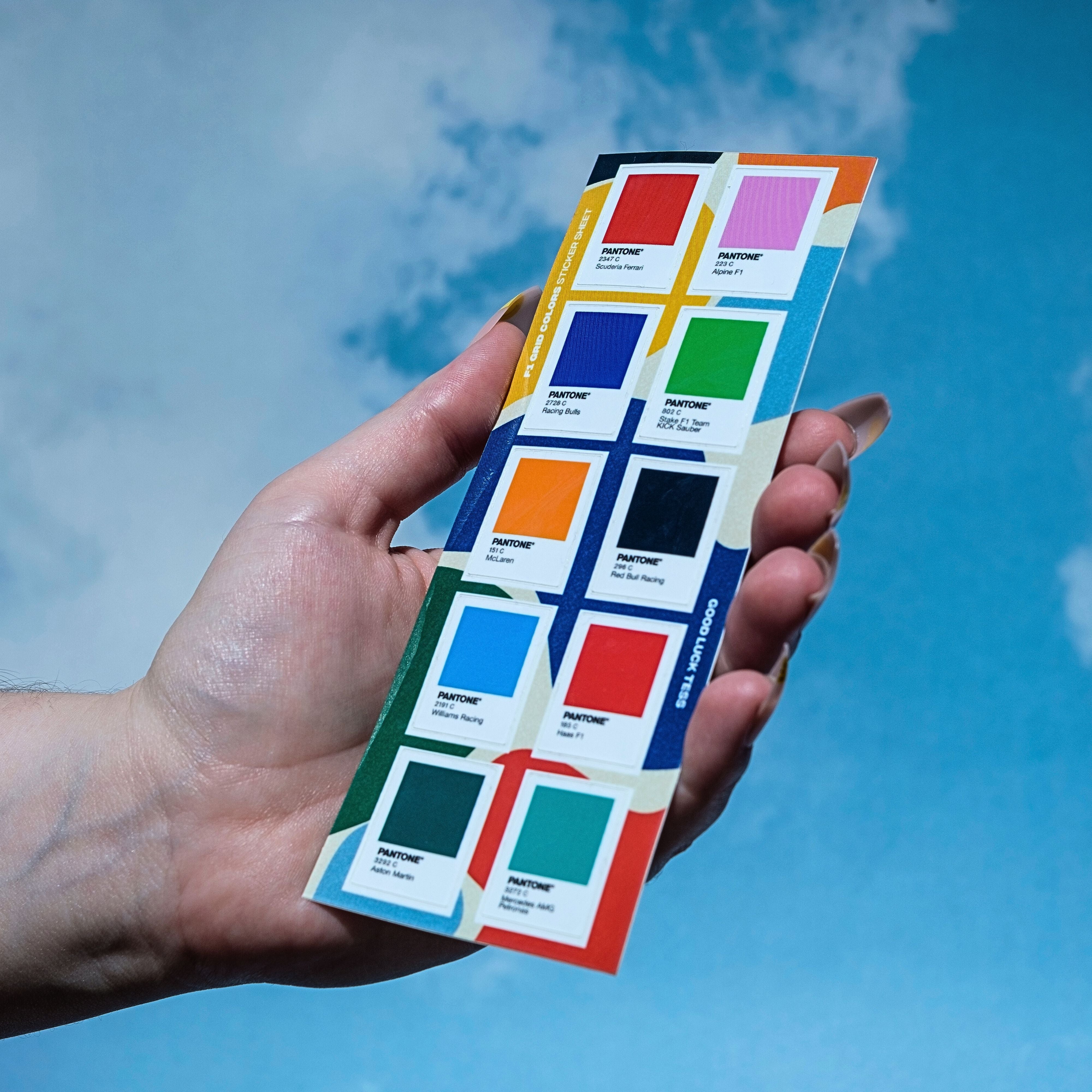 Pantone F1 Grid Color stickers sheet