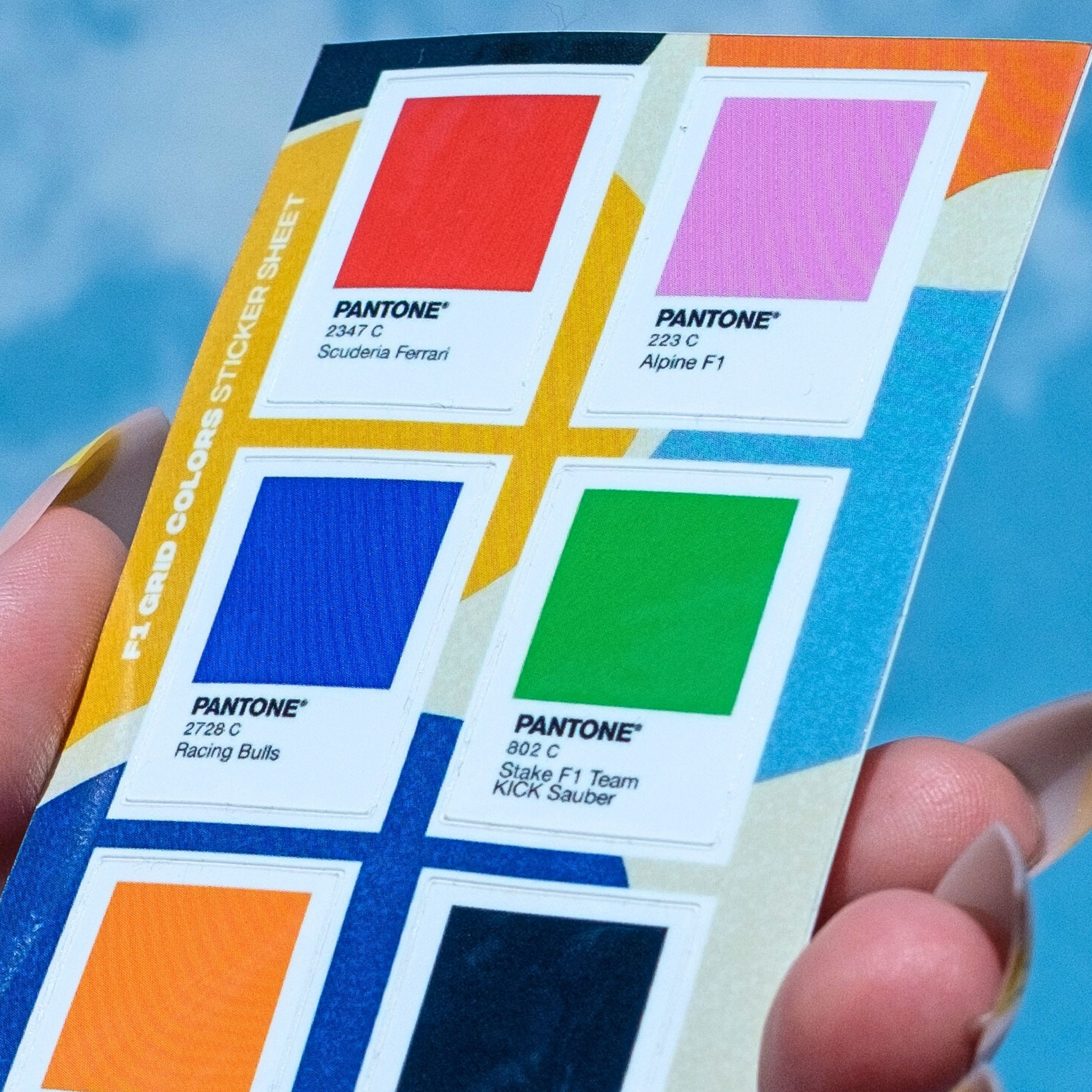 Pantone F1 Grid Color stickers sheet
