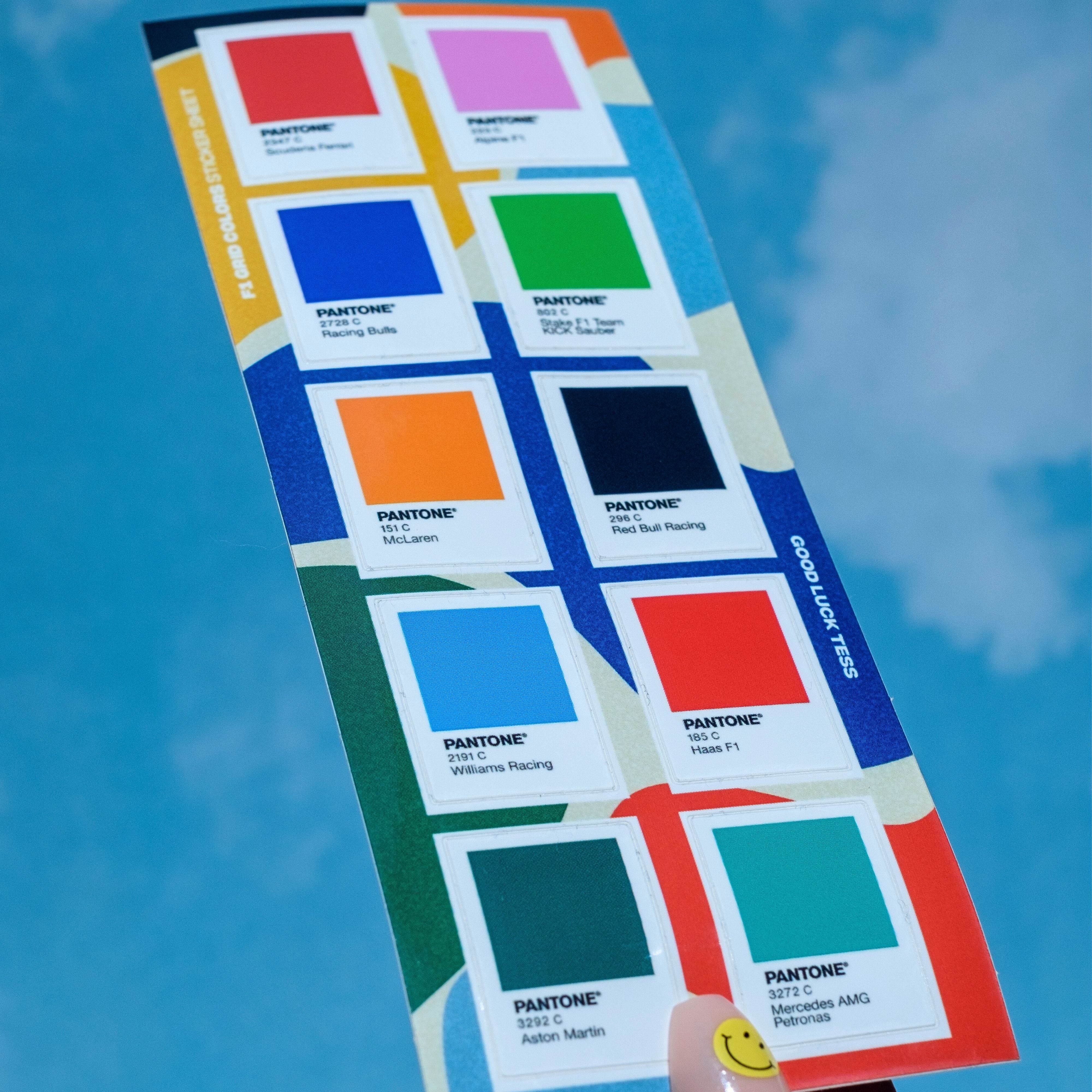 Pantone F1 Grid Color stickers sheet