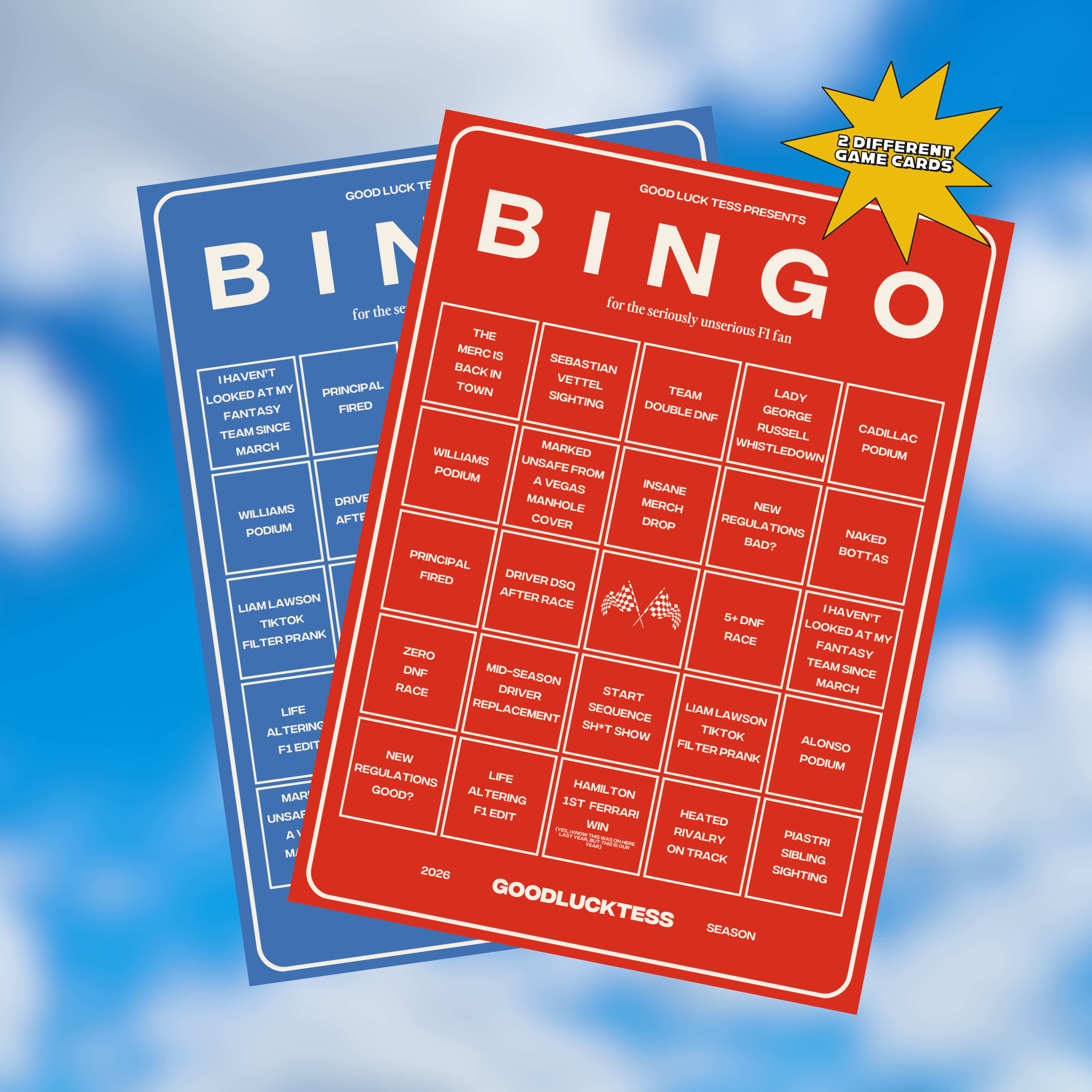 2026 F1 Bingo (DIGITAL DOWNLOAD)