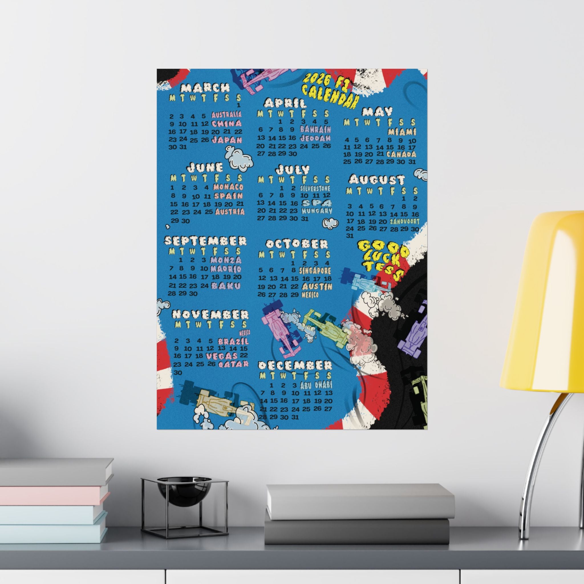 2026 F1 Season Poster Calendar *PRE-ORDER*
