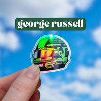 George Russell mini helmet sticker | cute Formula One sticker for notebooks, water bottles, laptops | F1 Mercedes