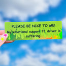 F1 sticker | Emotional Support F1 driver | F1 sticker for notebooks, laptops, and water bottles, Formula One stickers | Charles Leclerc