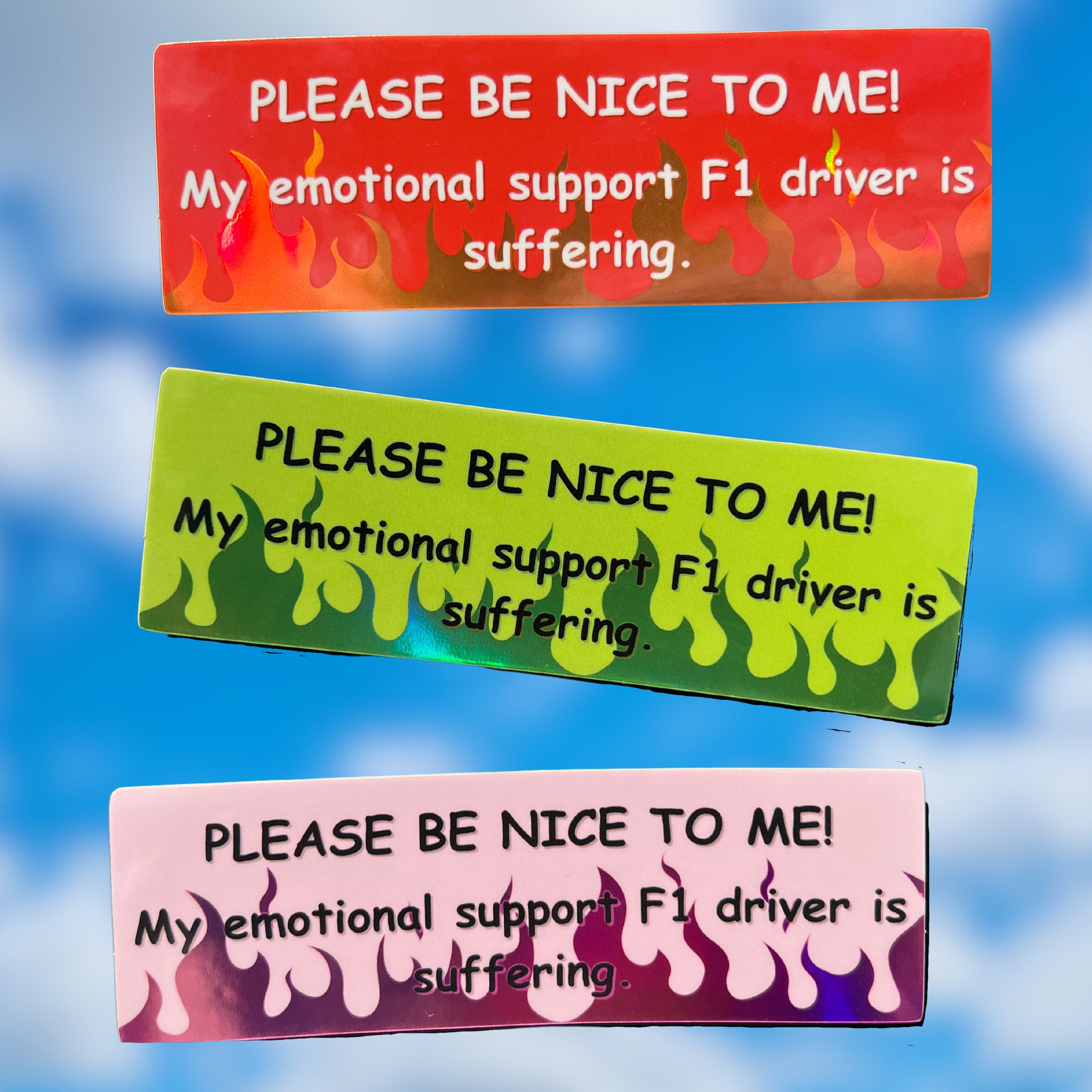 F1 sticker | Emotional Support F1 driver | F1 sticker for notebooks, laptops, and water bottles, Formula One stickers | Charles Leclerc