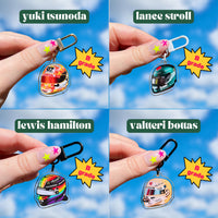 F1 helmet acrylic charm MYSTERY PACKS | F1 driver keychains for backpacks, bags, and more! | formula one keychains